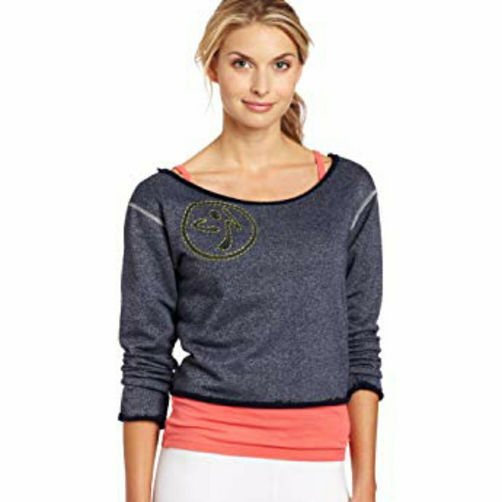 NWT Zumba sweatshirt, Suave, XL navy & green